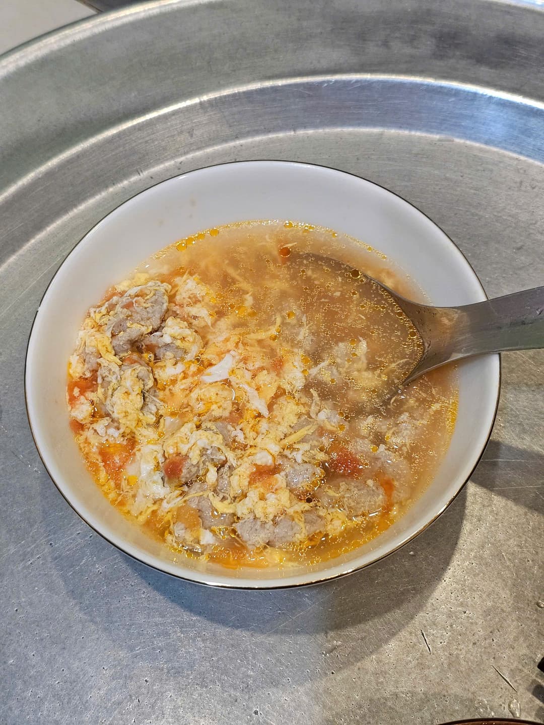 Canh trứng với mọc