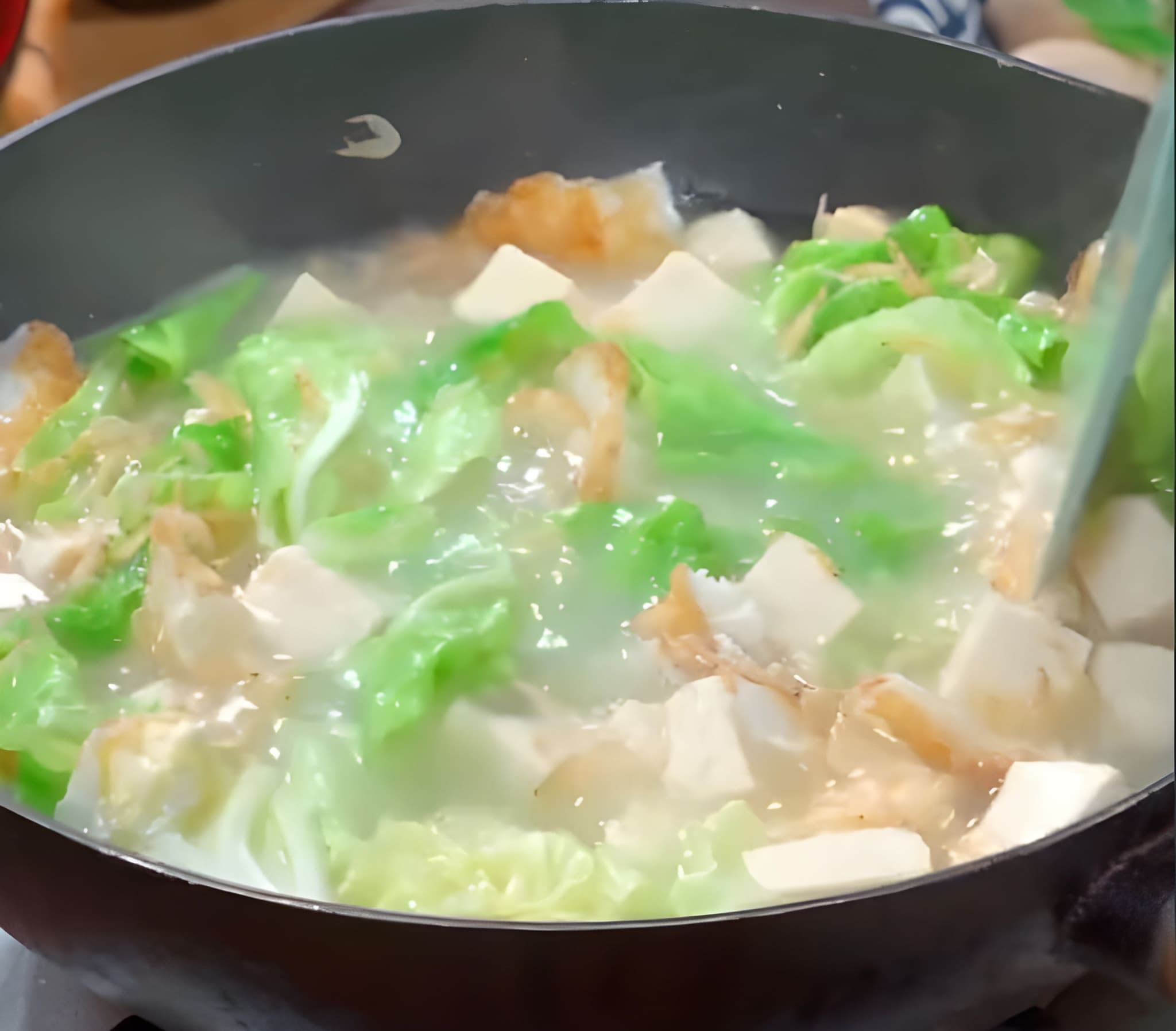 Canh bắp cải hầm đậu phụ