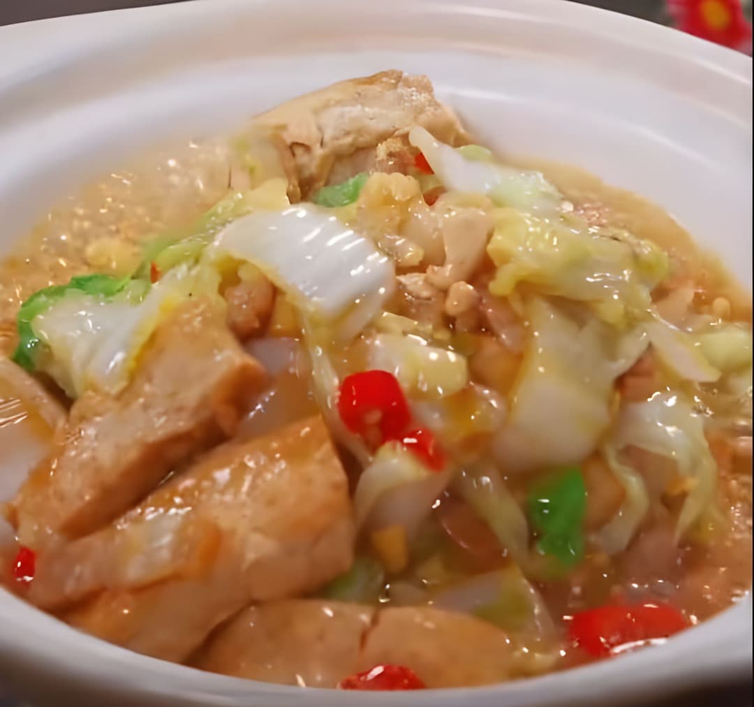 Cải thảo xào đậu phụ