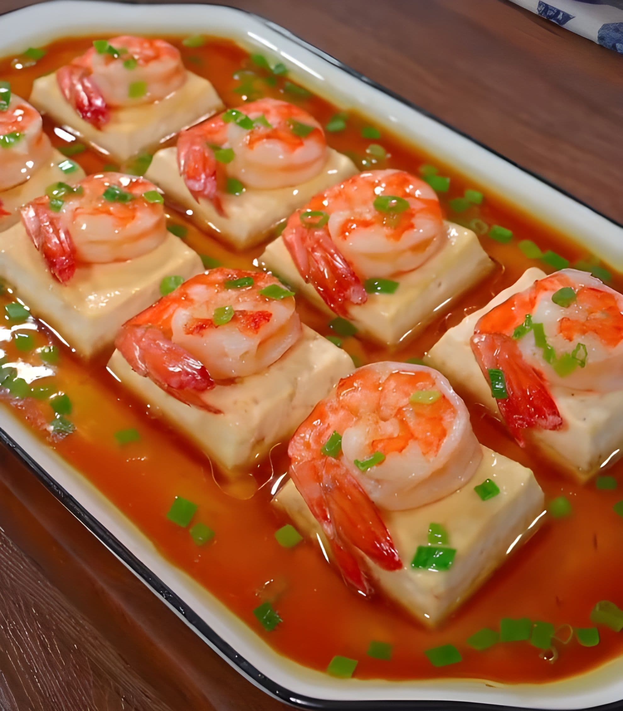 Đậu phụ tôm hấp