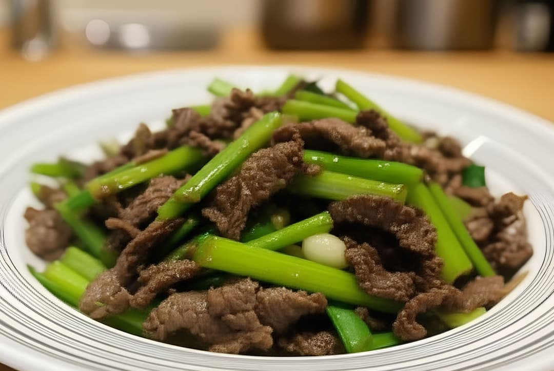 Bò xào cần tỏi
