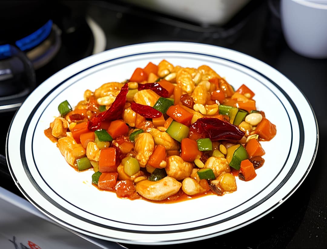 Gà xào ngũ sắc