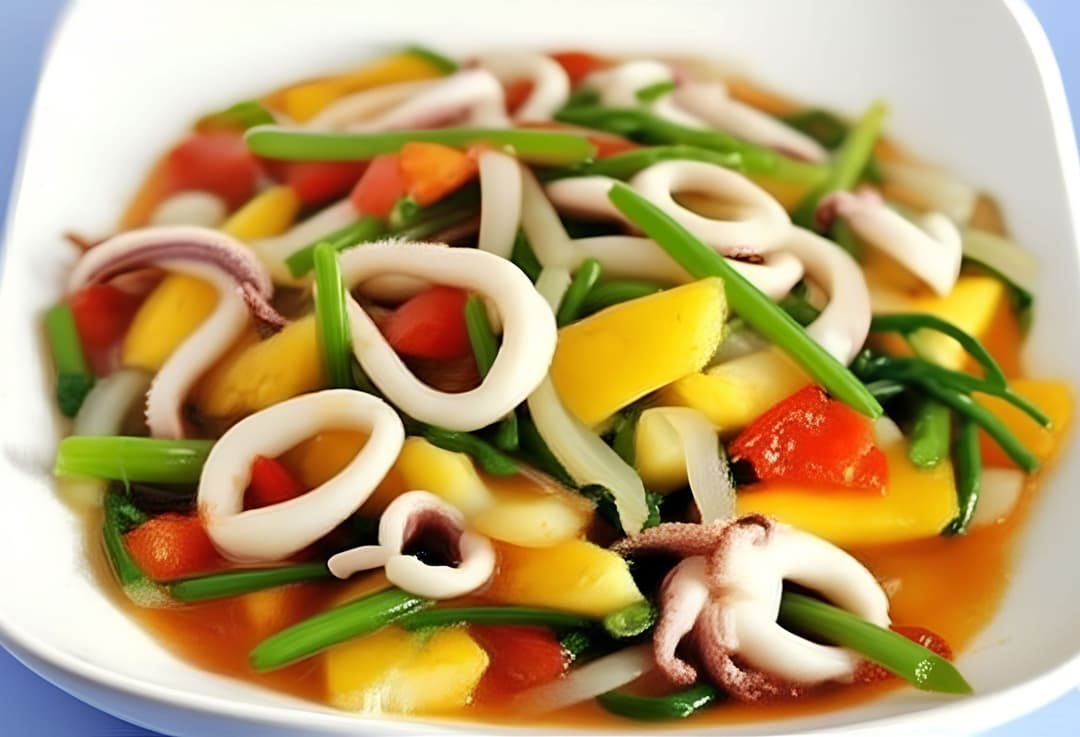 Mực xào dứa