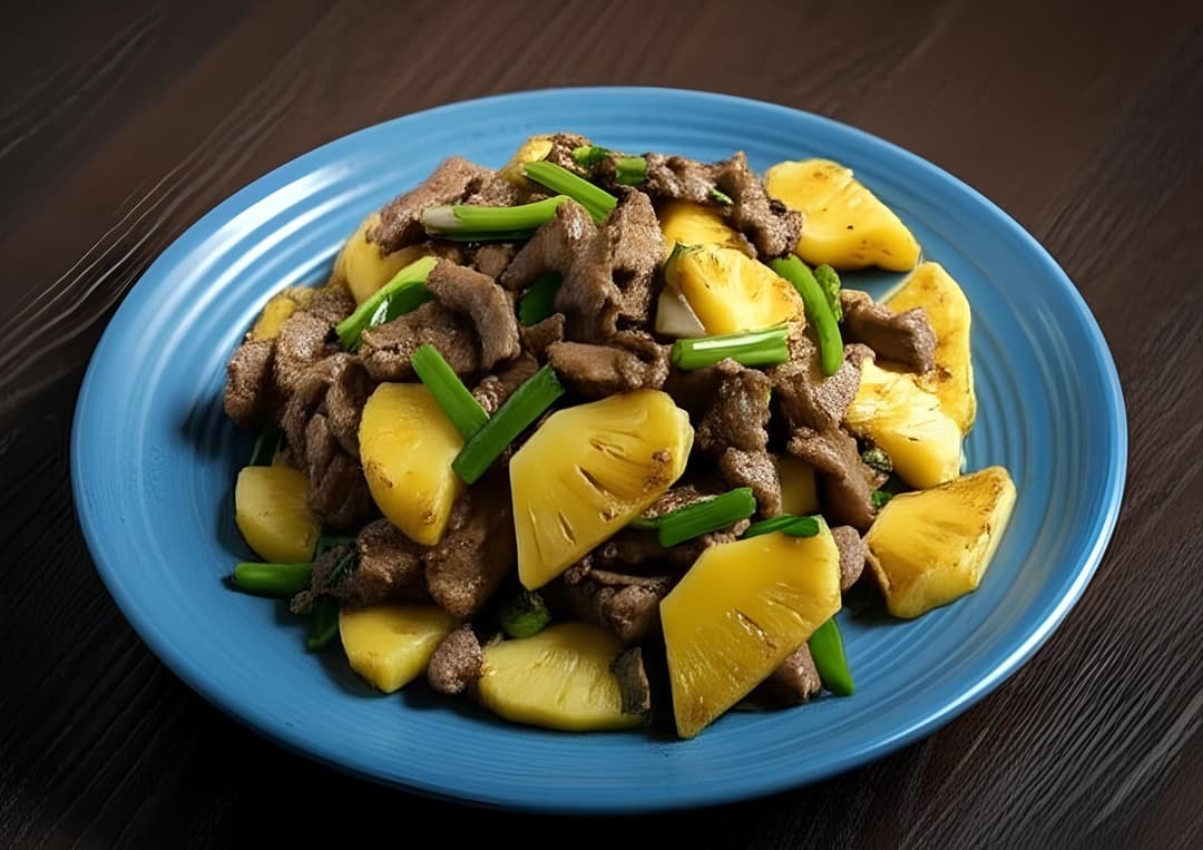 Bò xào dứa