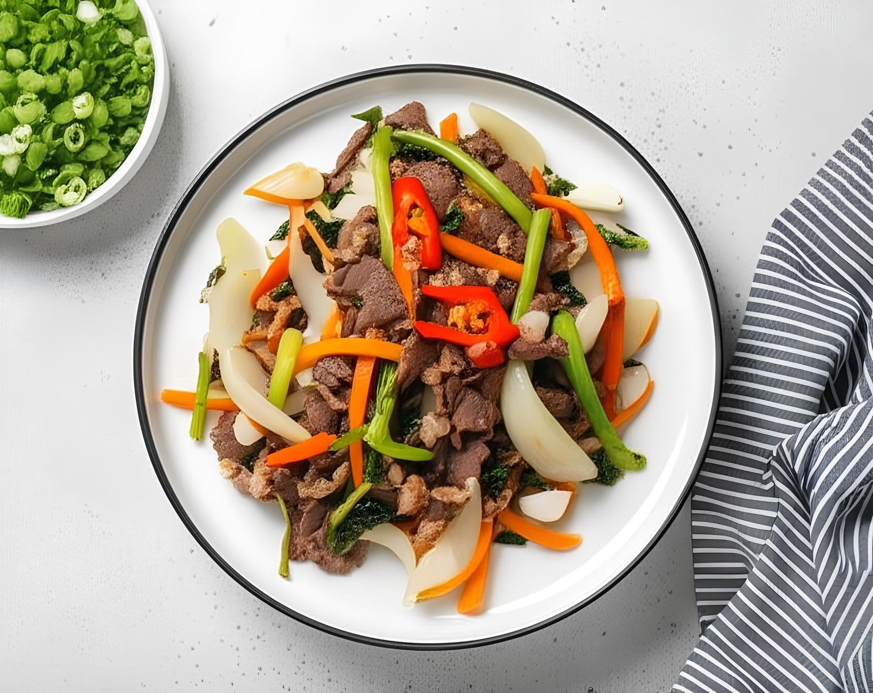 Bò xào hành cần