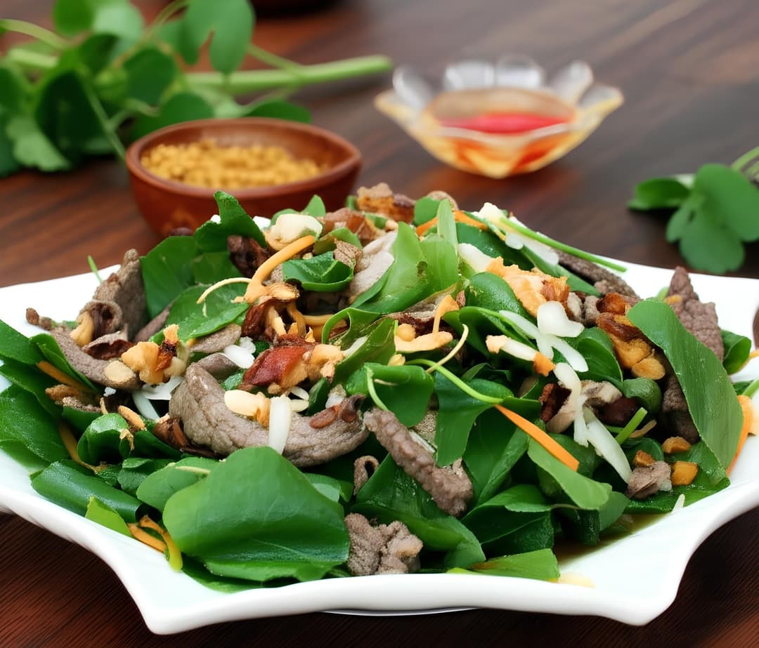 Dê xào rau má