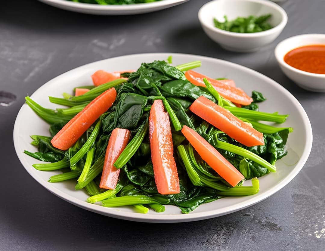 Rau cải bó xôi luộc