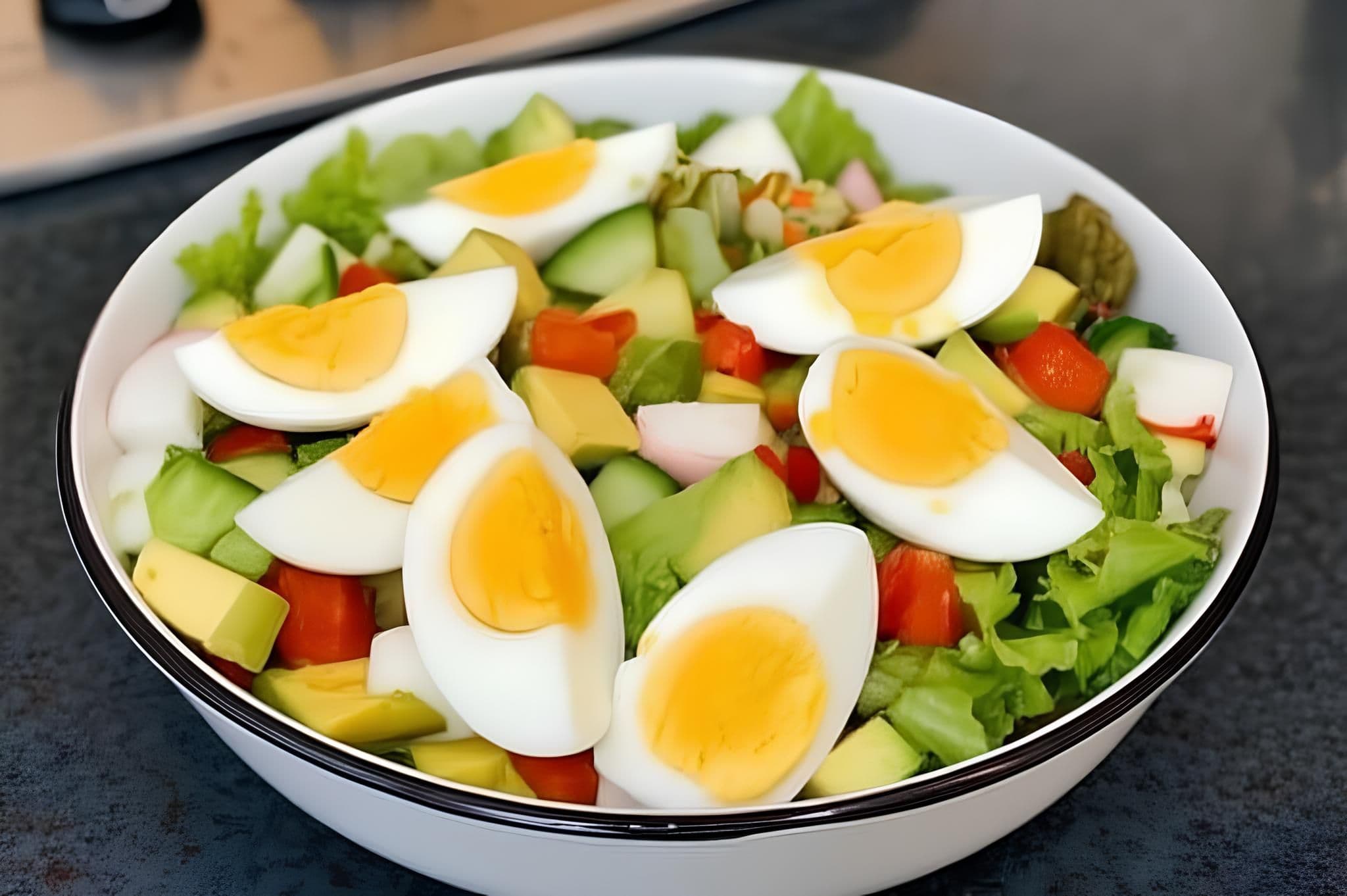 Salad bơ và trứng luộc