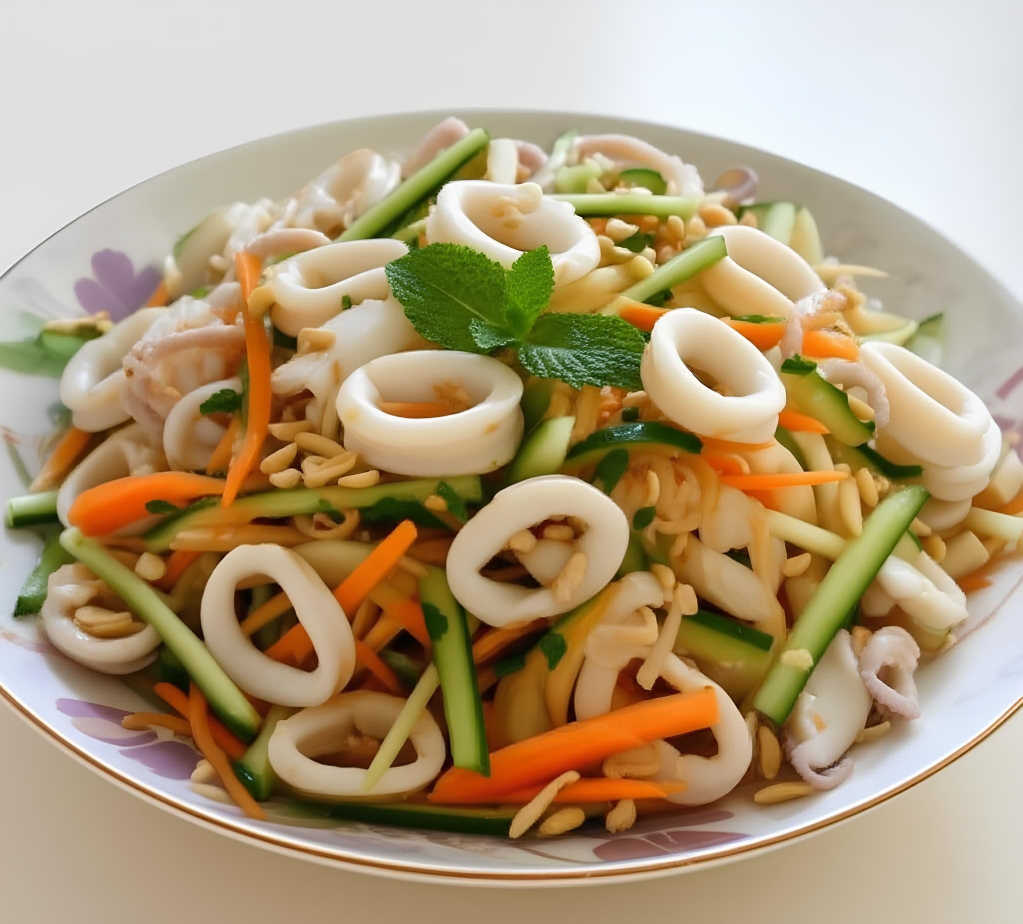 Salad mực chua cay