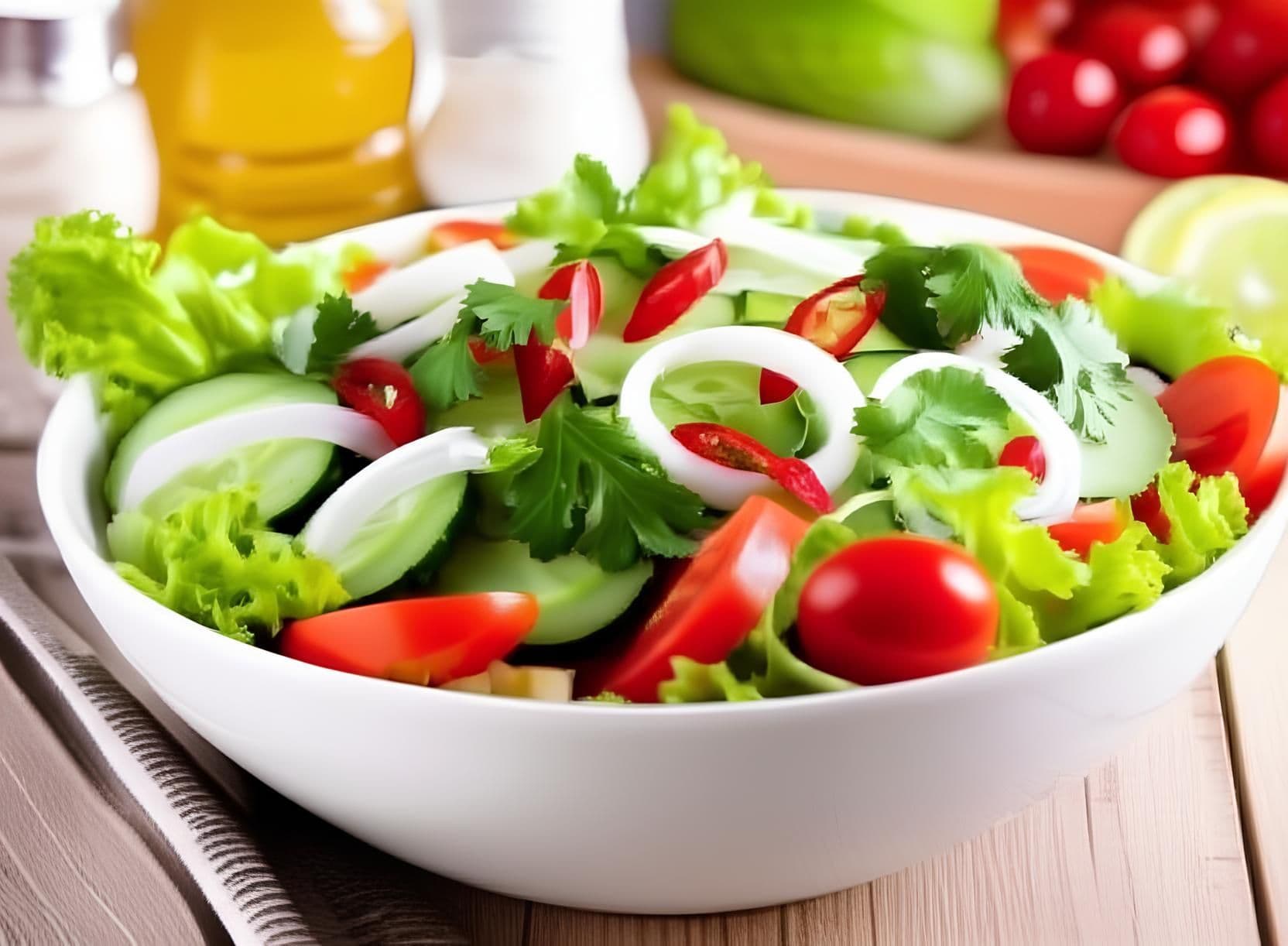 Salad xà lách trộn dầu giấm
