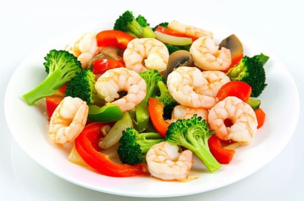 Tôm xào rau củ