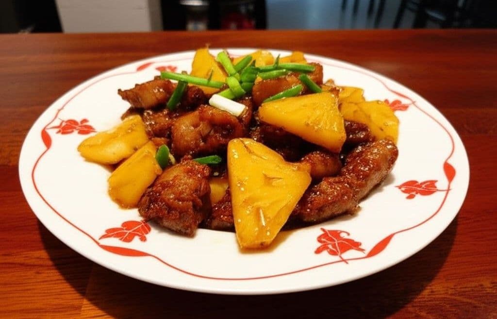 Thịt lợn xào dứa