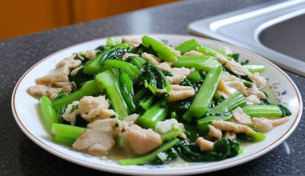 Thịt lợn xào cải ngọt