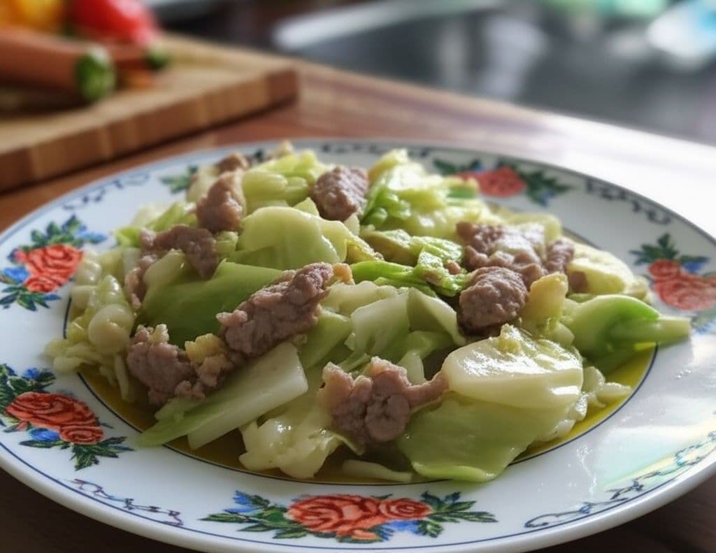Thịt lợn xào bắp cải