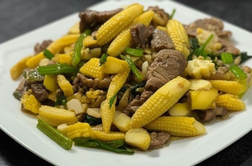 Thịt bò xào ngô bao tử