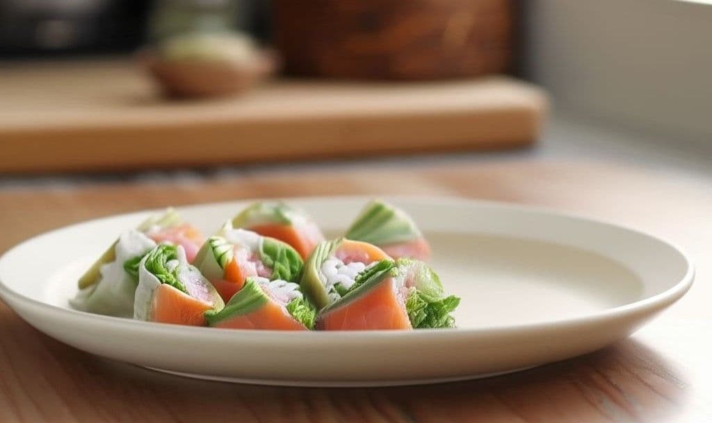 Gỏi cuốn cá hồi