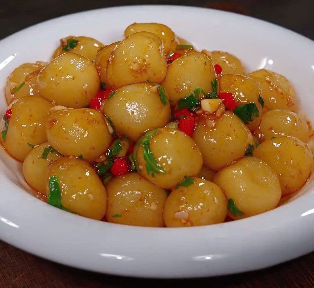 Khoai tây viên sốt chua cay