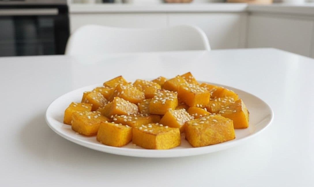 Bí đỏ nướng mè