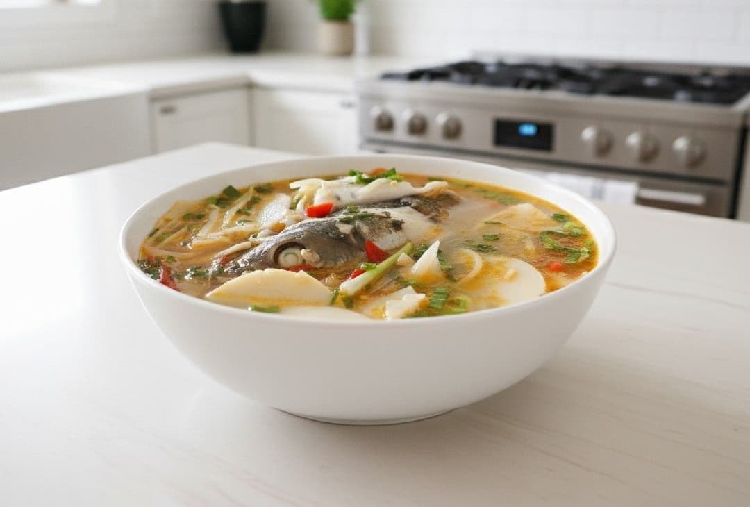 Canh cá quả nấu măng