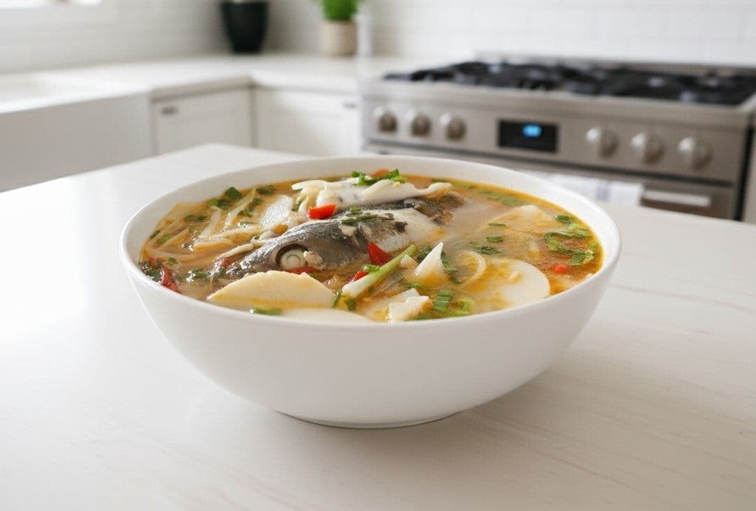 Canh cá quả nấu măng