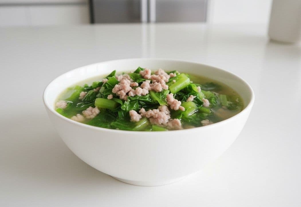 Canh cải thìa nấu thịt