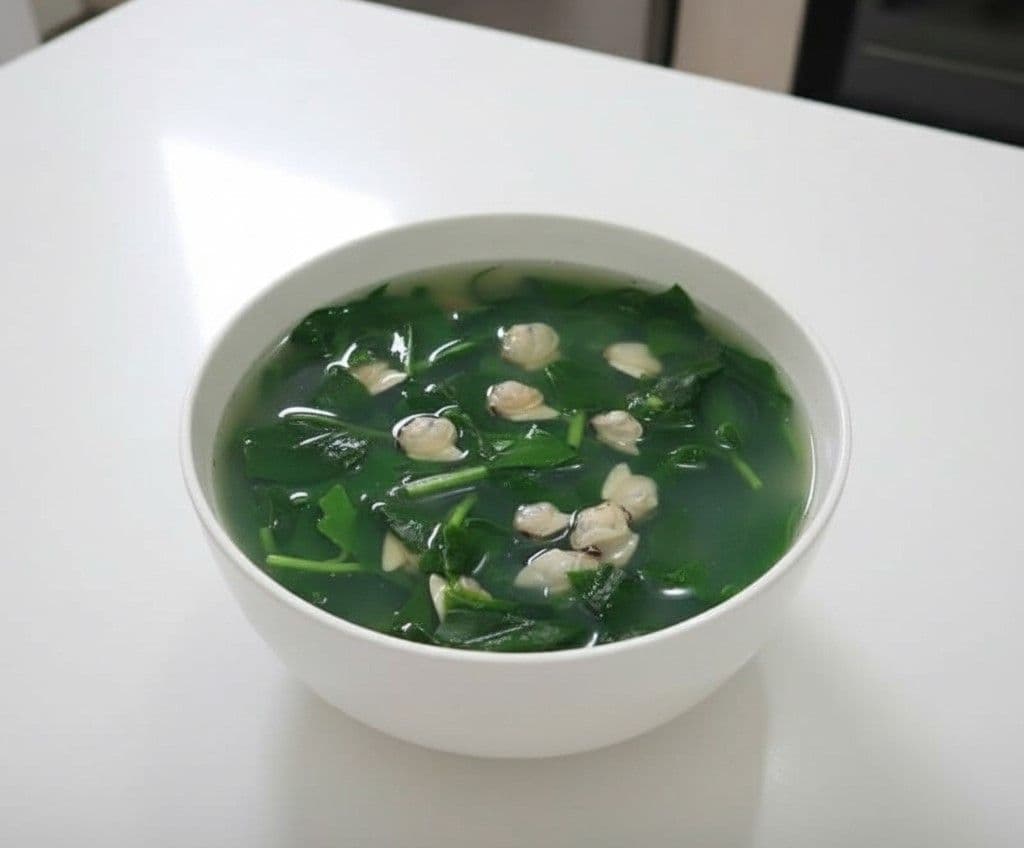 Canh ngao mồng tơi