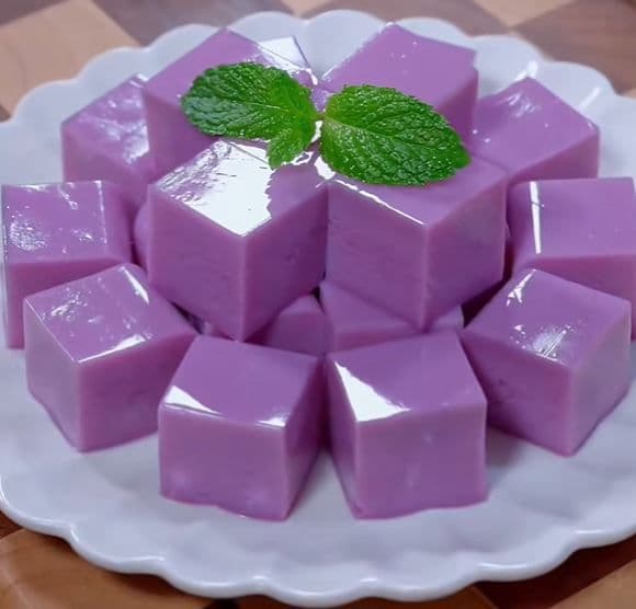 Pudding khoai lang tím